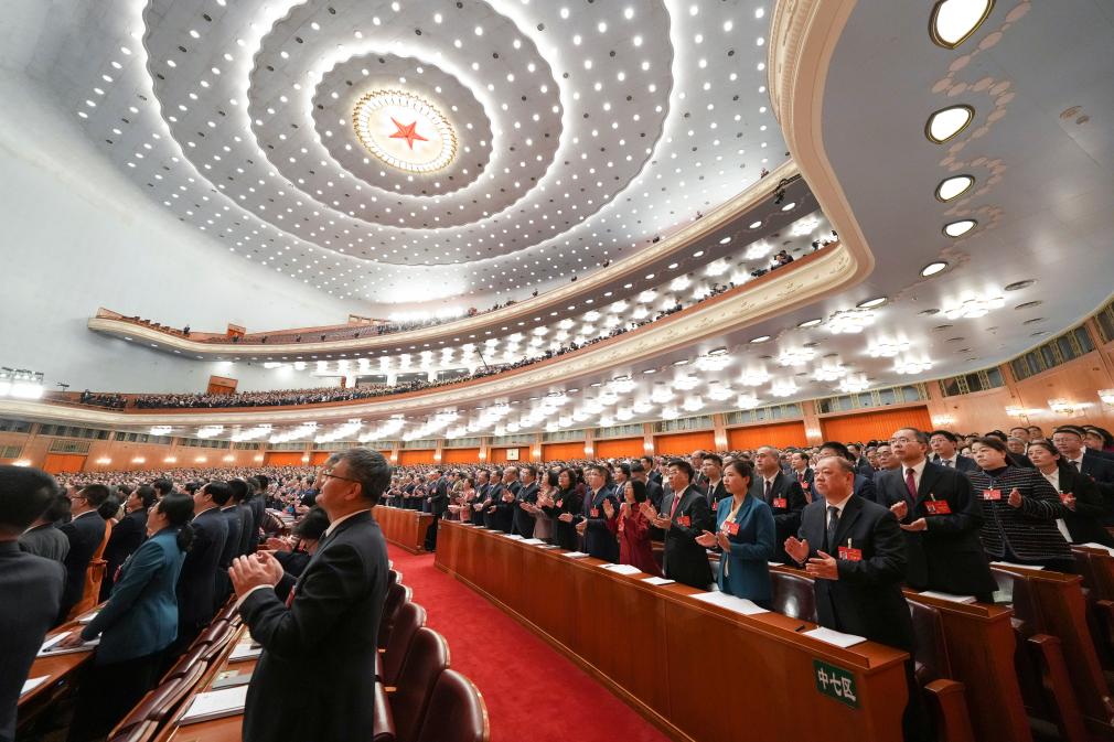 3月5日，第十四屆全國人民代表大會第二次會議在北京人民大會堂開幕。新華社記者 王毓國 攝