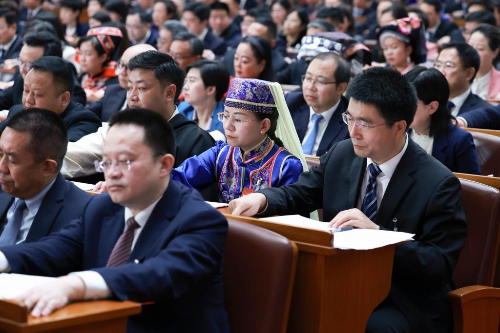 3月11日，第十四屆全國人民代表大會第二次會議在北京人民大會堂舉行閉幕會。新華社記者 王曄 攝